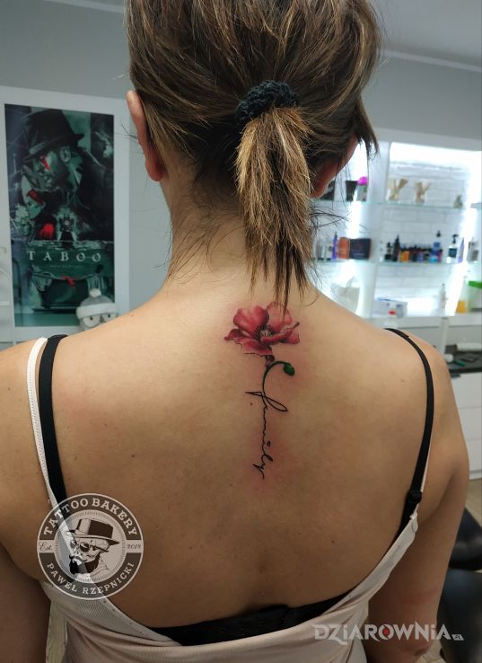 Tatuaż mak - kwiaty