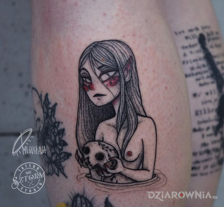 Tatuaż smutny graficzny tatuaż - demony