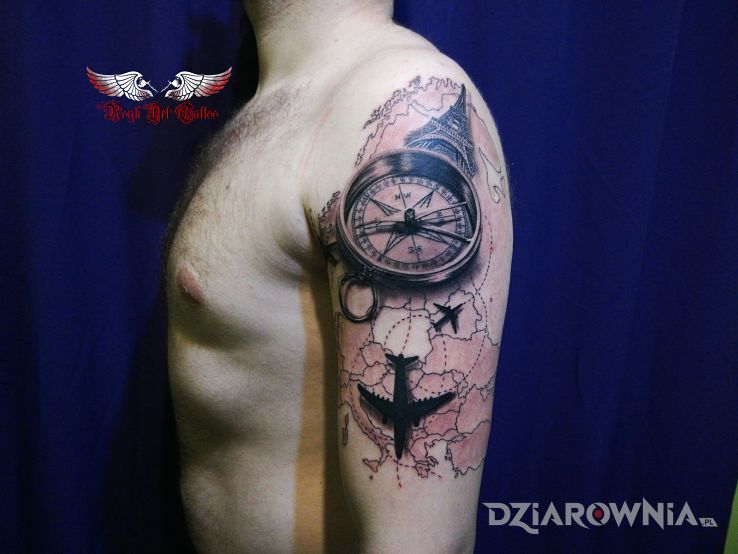 Tatuaż podróżniczy klasyk - - 3D