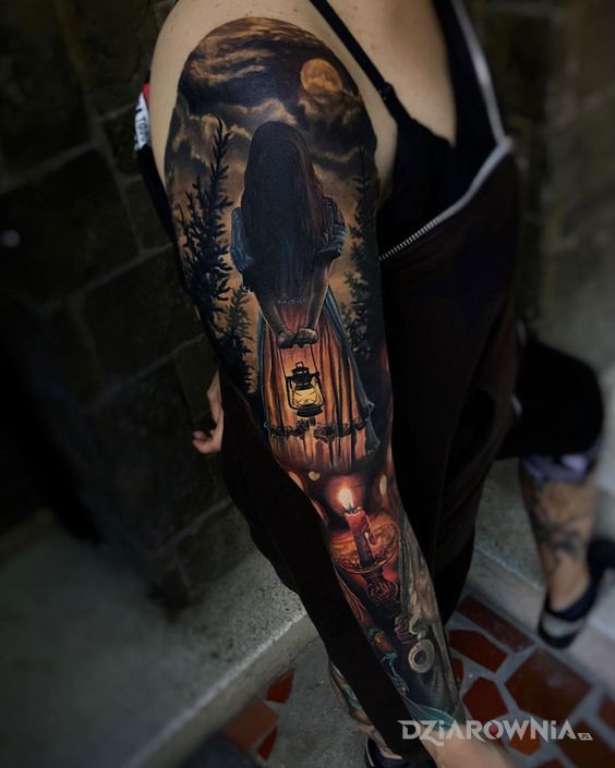 Tatuaż mroczna dziewczynka - postacie