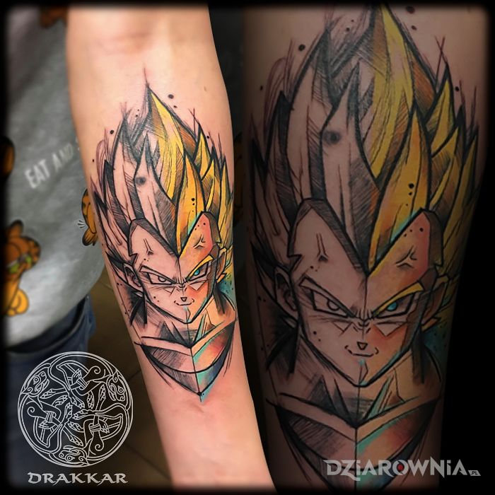 Tatuaż vegeta - - kolorowe