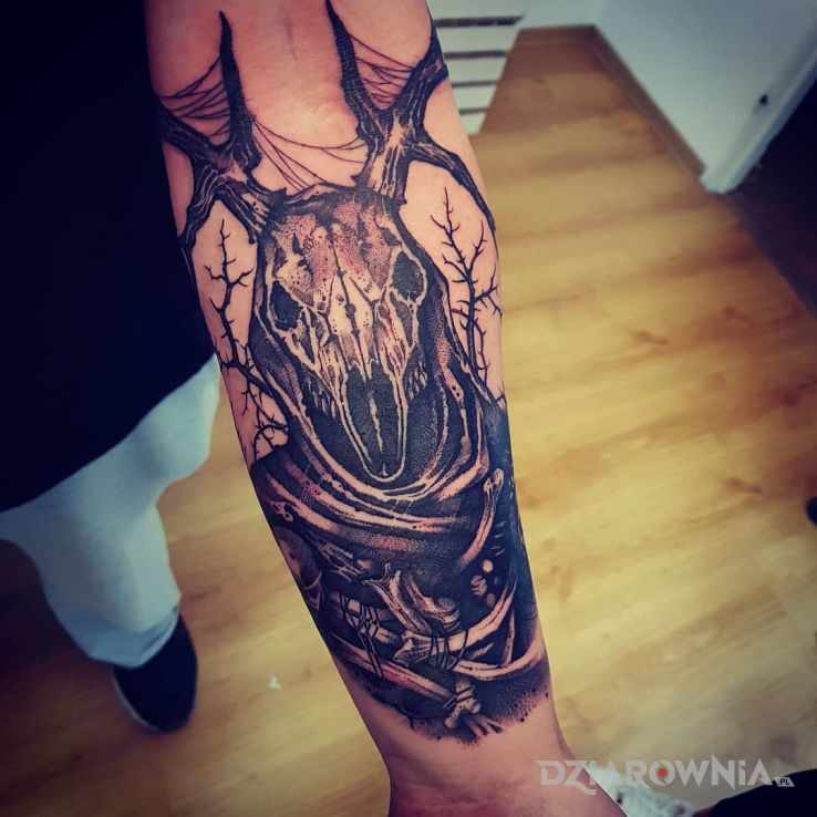 Tatuaż leszy leshy - czaszki
