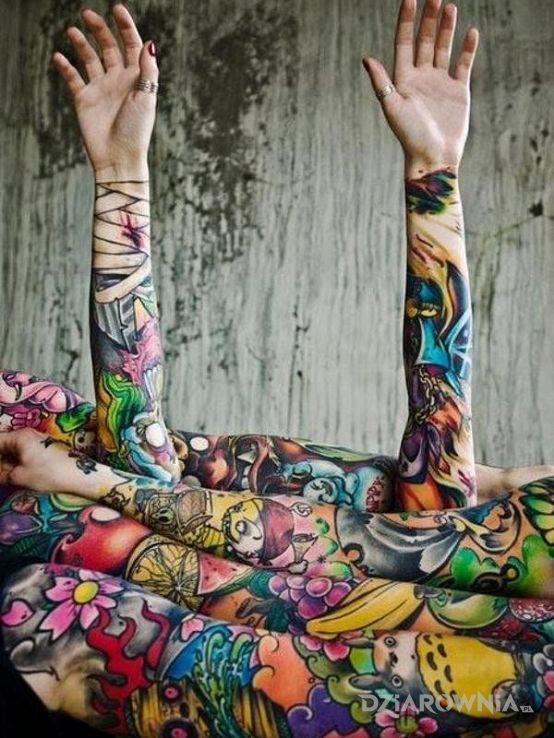 Tatuaż kolorowe tatuaże - rękawy