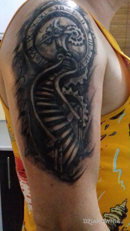 Tatuaż schody zegar - 3D