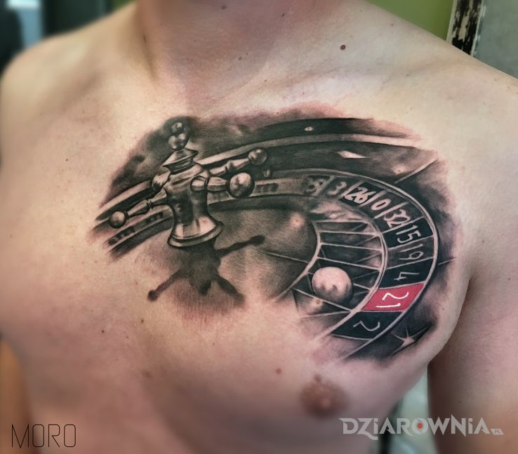 Tatuaż ruletka - przedmioty