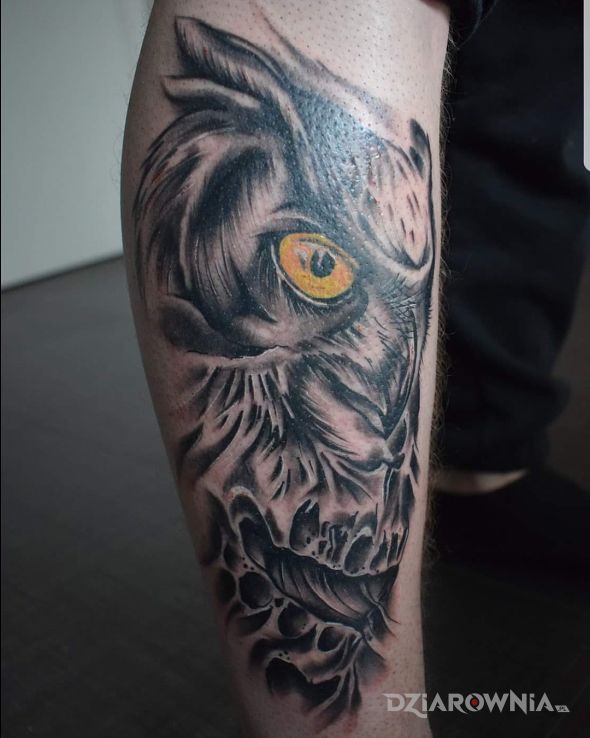 Tatuaż sówka - czaszki