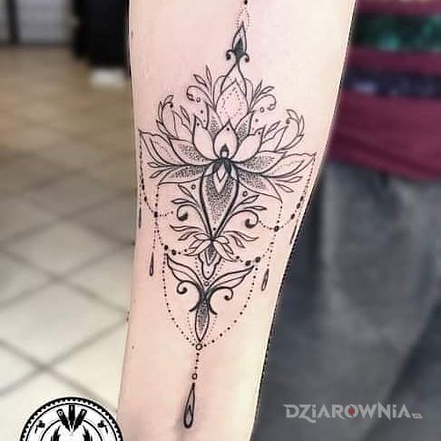 Tatuaż moj lotosik - czarno-szare