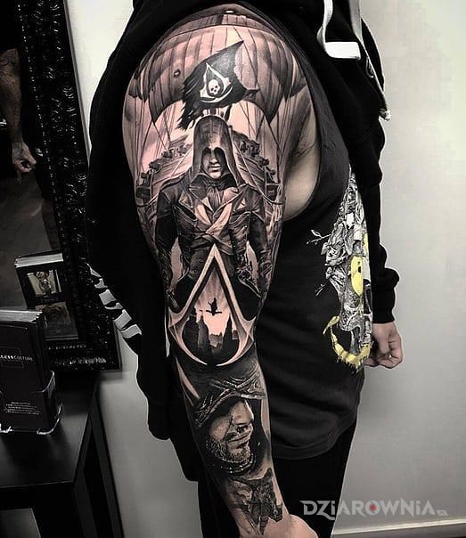 Tatuaż assassins creed - postacie