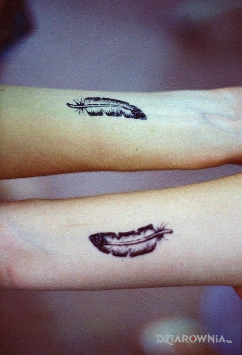 Tatuaż piórka dwa - miłosne