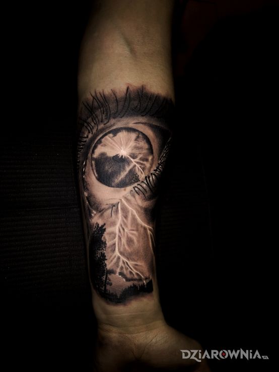 Tatuaż oczkoo - czarno-szare