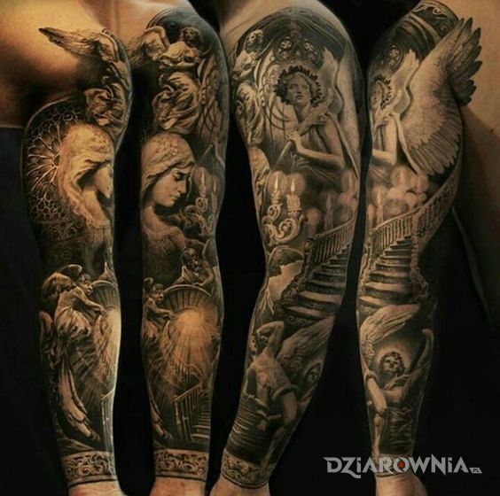 Tatuaż anioły i anioły - postacie