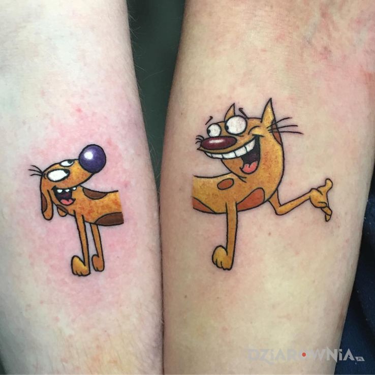 Tatuaż kotopies d - kolorowe