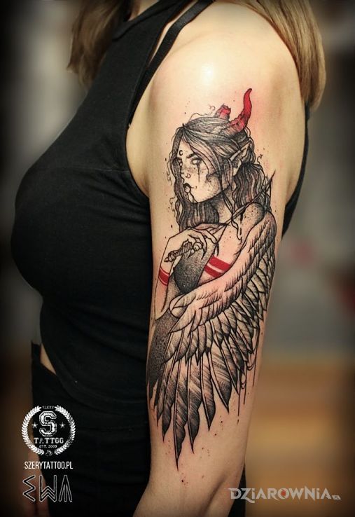 Tatuaż mroczna śliczna pani - pozostałe