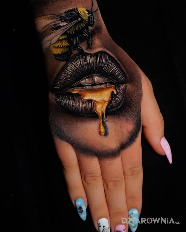 Tatuaż złote usta - zwierzęta