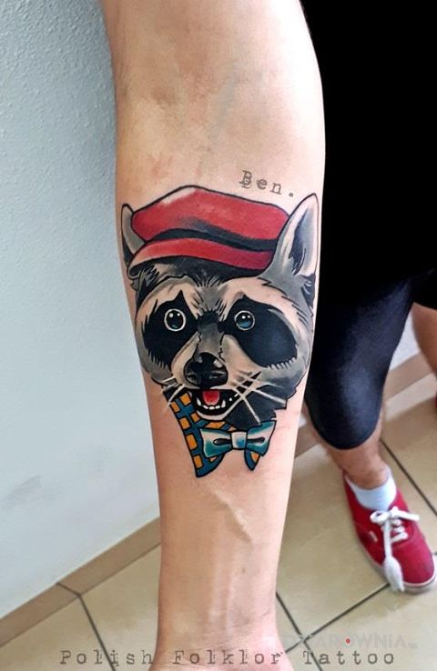 Tatuaż szop - zwierzęta