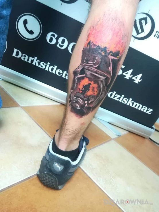 Tatuaż fireman - kolorowe