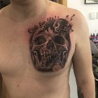 Czaszka z motywem moto