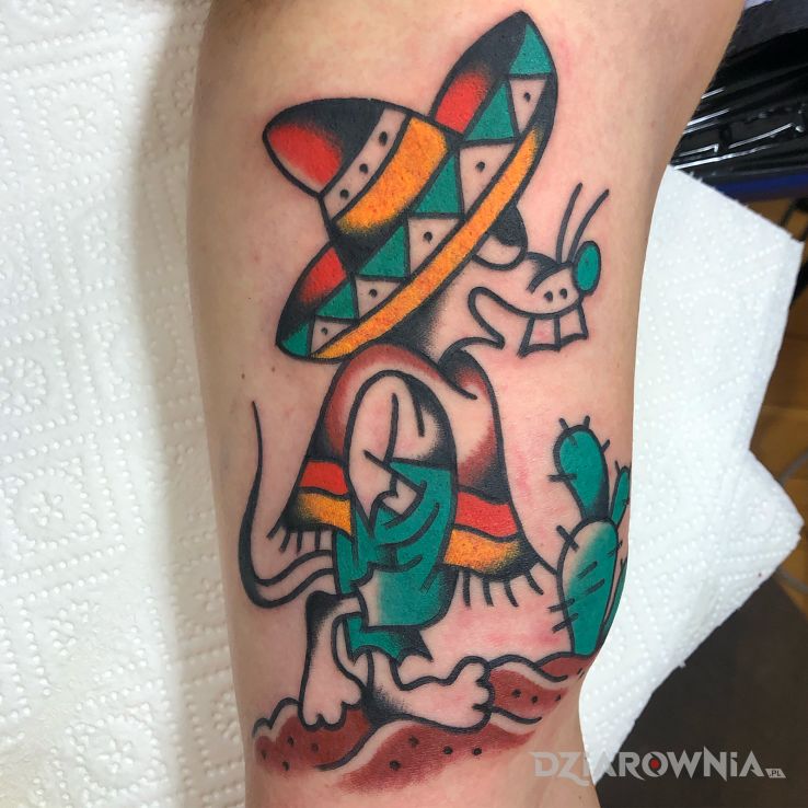 Tatuaż mysz  old school  traditional - postacie