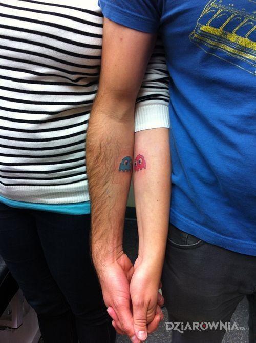 Tatuaż duszki z pacmana - miłosne