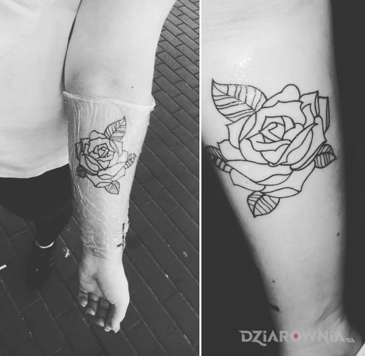 Tatuaż druga róża - kwiaty