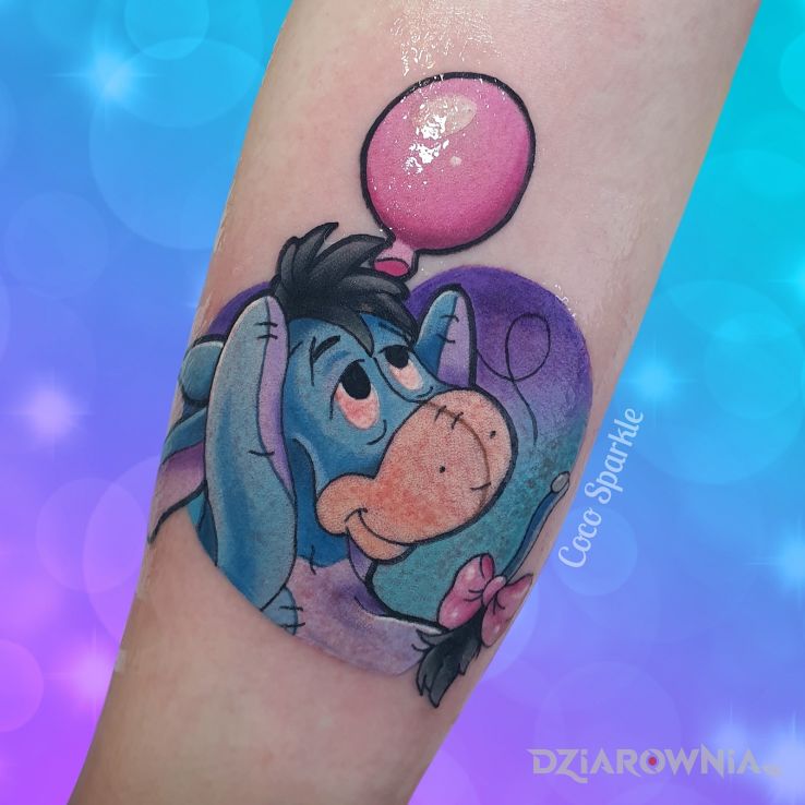 Tatuaż kłapouchy  eeyore  kubuś puchatek  winnie the pooh - kolorowe