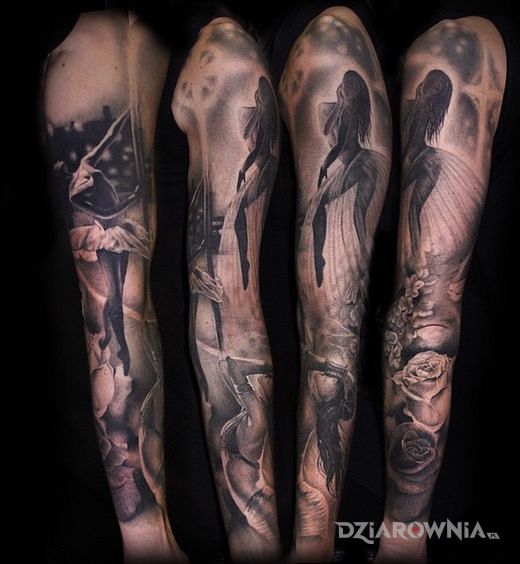 Tatuaż baletnica - 3D