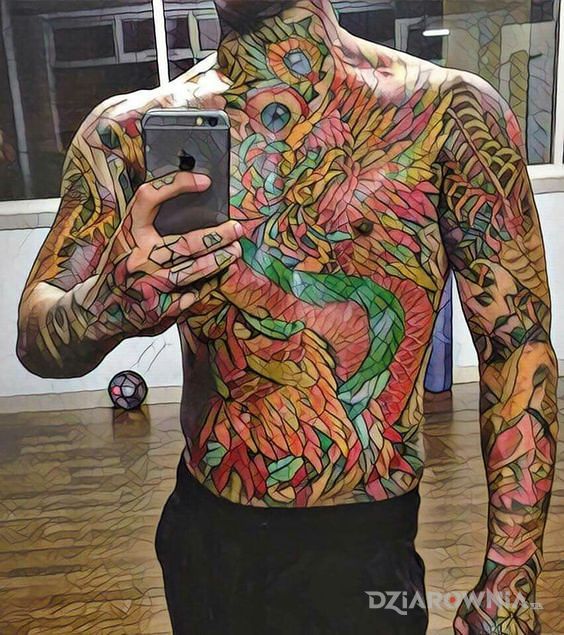 Tatuaż witraże - rękawy