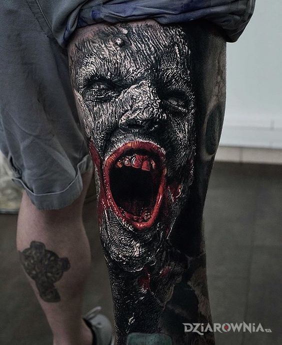 Tatuaż krzyk rozpaczy - 3D
