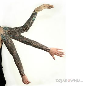 Rękaw - ryś, sowa i mandale