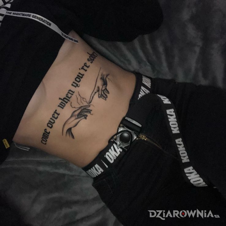 Tatuaż dawaj na trzeźwo - napisy