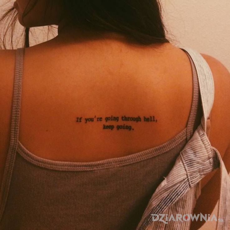 Tatuaż droga przez piekło - napisy
