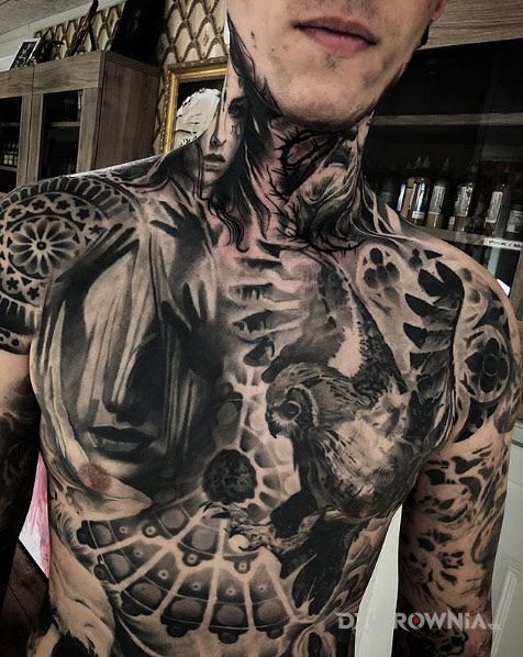 Tatuaż mistrzowskie tatuaże - czarno-szare