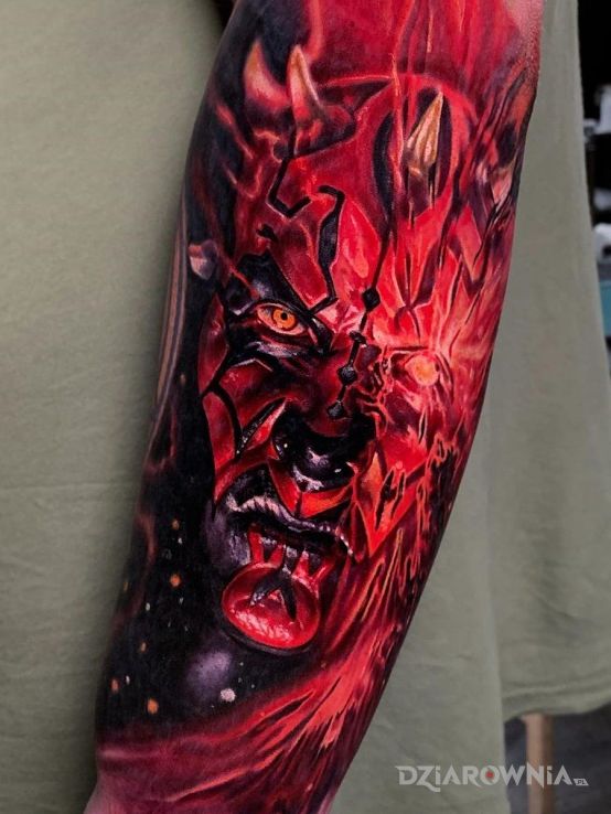 Tatuaż darth maul - kolorowe