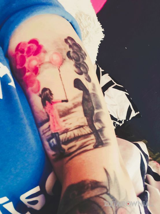 Tatuaż  dziewczynka i chłopczyk - twarze