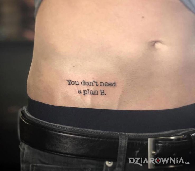 Tatuaż tylko plan a - napisy