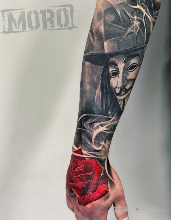 Tatuaż v jak vendetta - postacie