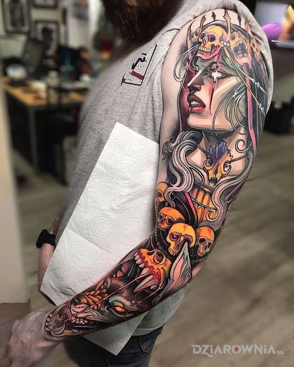 Tatuaż neotradycyjna wiedźma - twarze