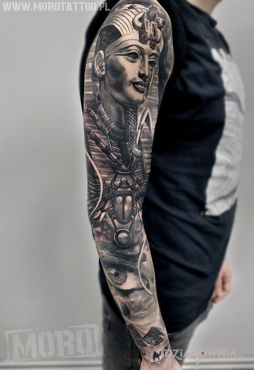 Tatuaż rękaw egipski - 3D
