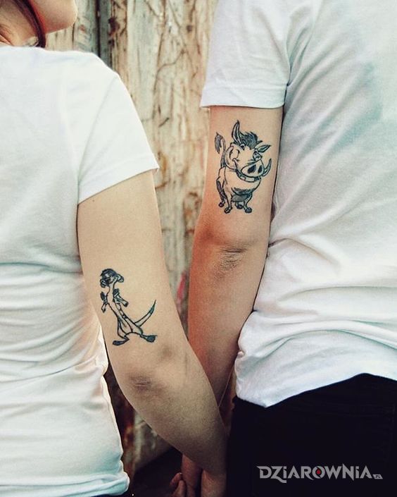 Tatuaż timon i pumba - miłosne