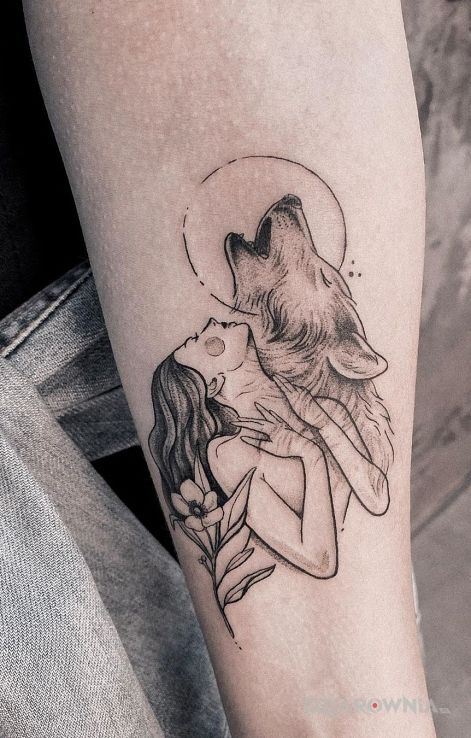 Tatuaż natura wilka - zwierzęta