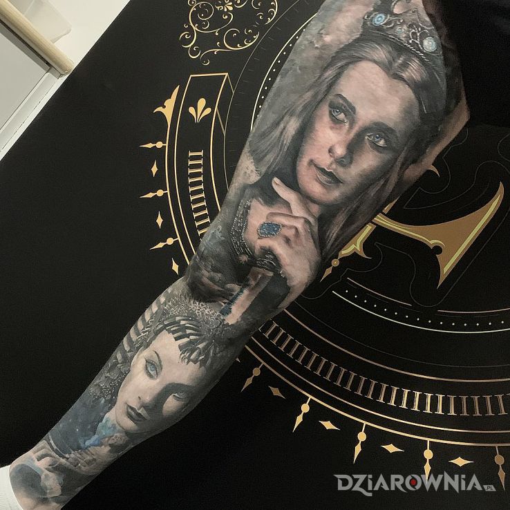 Tatuaż kobiece lica - twarze