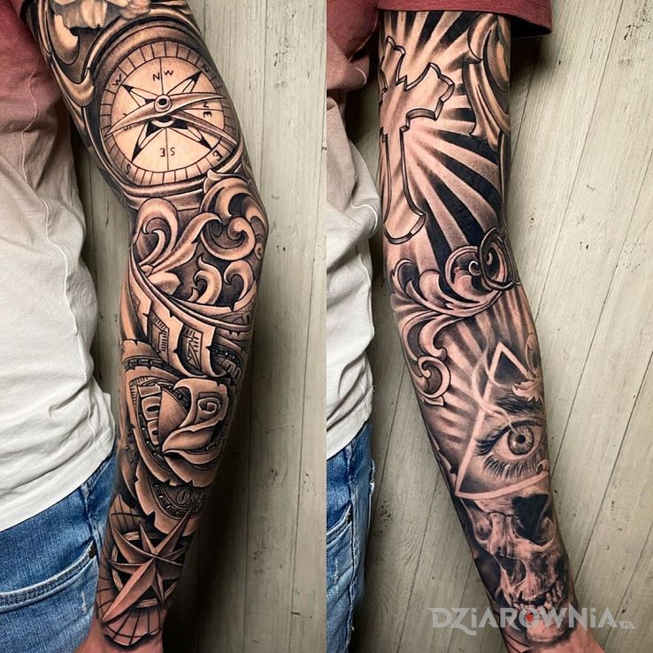 Tatuaż oko opatrzności - rękawy