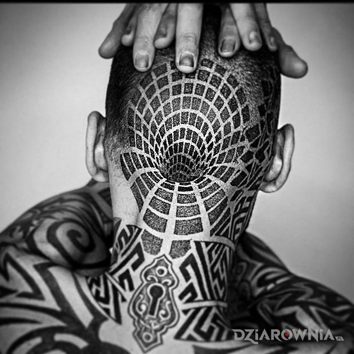 Tatuaż dziura na bani - 3D