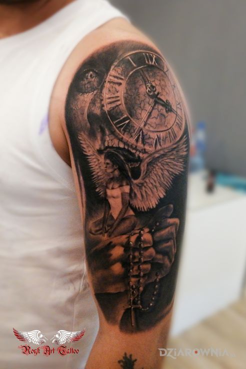Tatuaż każdy ma dobrego i złego anioła który uczestniczy w całym naszym życiu - skrzydła