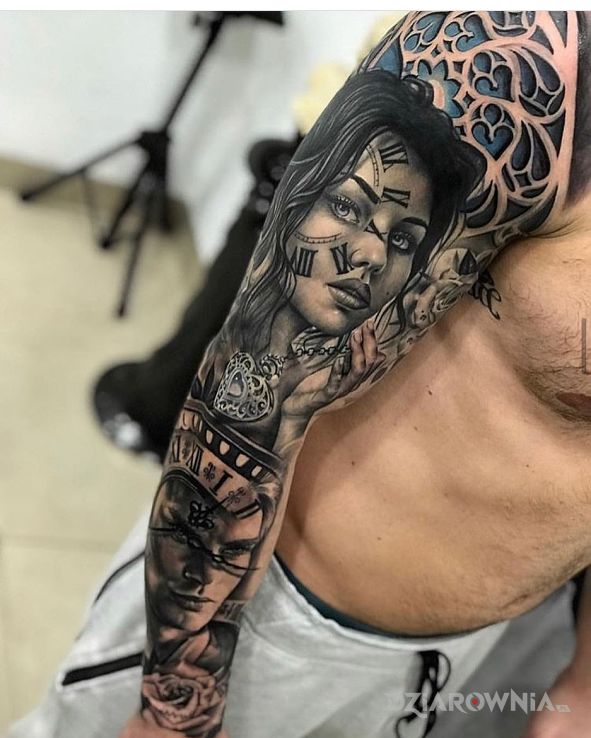 Tatuaż zegarowe oko - 3D