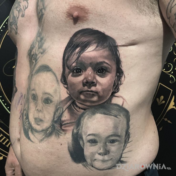 Tatuaż dzieciaki - realistyczne