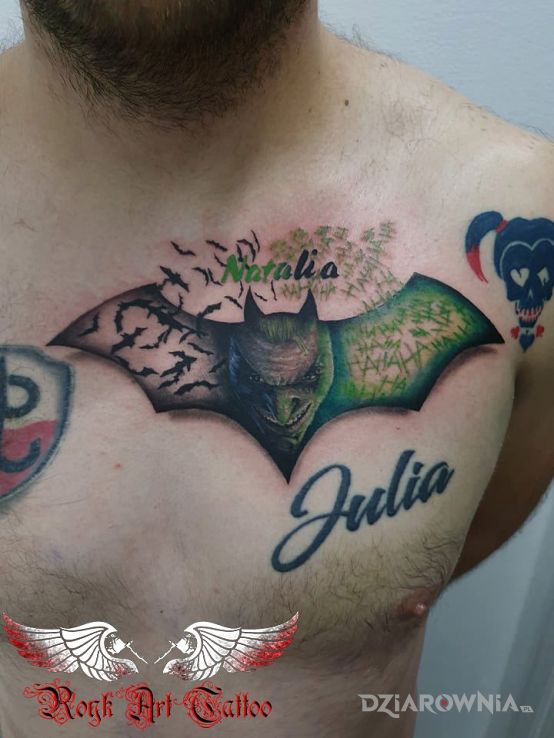 Tatuaż batman - kolorowe