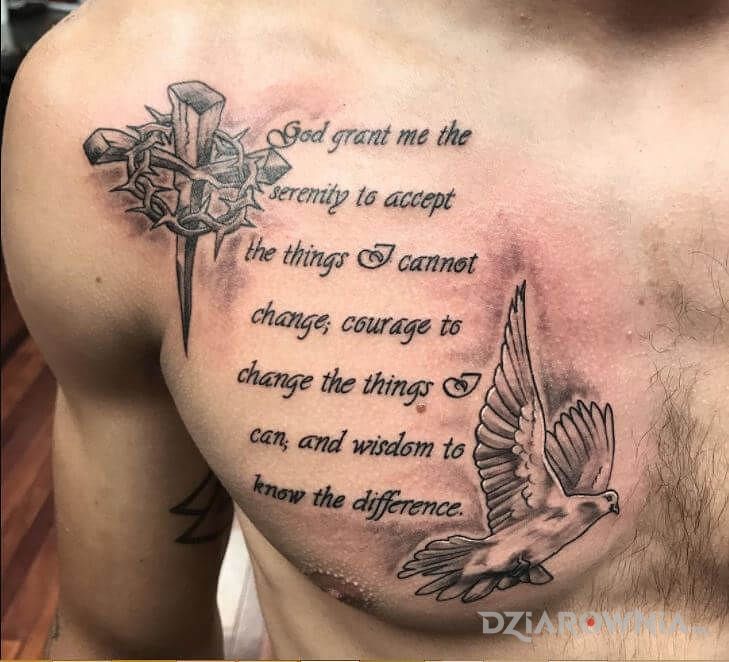 Tatuaż modlitwa o pogodę ducha - napisy