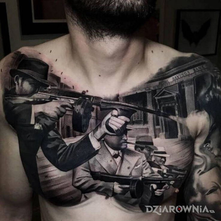 Tatuaż gangsterzy - realistyczne