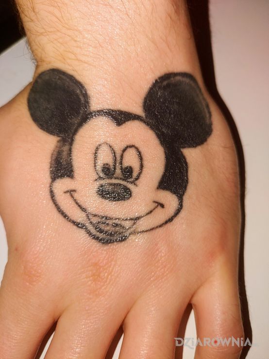 Tatuaż myszka miki - czarno-szare